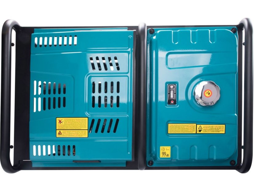 HERON 8896431 elektrocentrála benzínová 23,5HP/12kW/15kVA (400V), 12kW (230V), podvozek