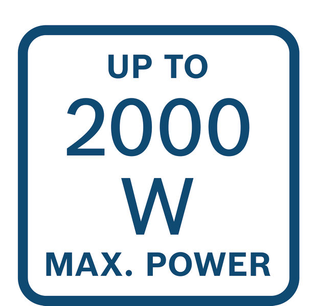 Maximální výkon až 2000 W.