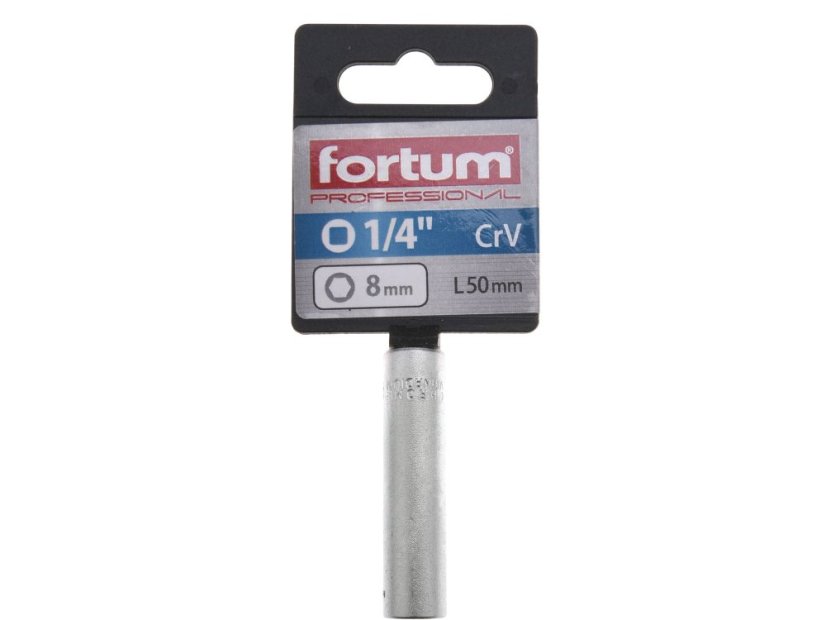 FORTUM 4701521 hlavice nástrčná prodloužena 1/4", 8mm, L 50mm
