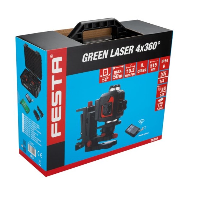 Festa 26205 laser křížový zelený 4x360°