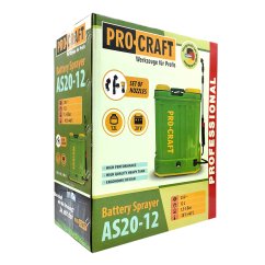 Procraft SAS20-12/20-2A/20-1 aku postřikovač Procraft AS20-12 sada s baterií 20V 2Ah a nabiječkou