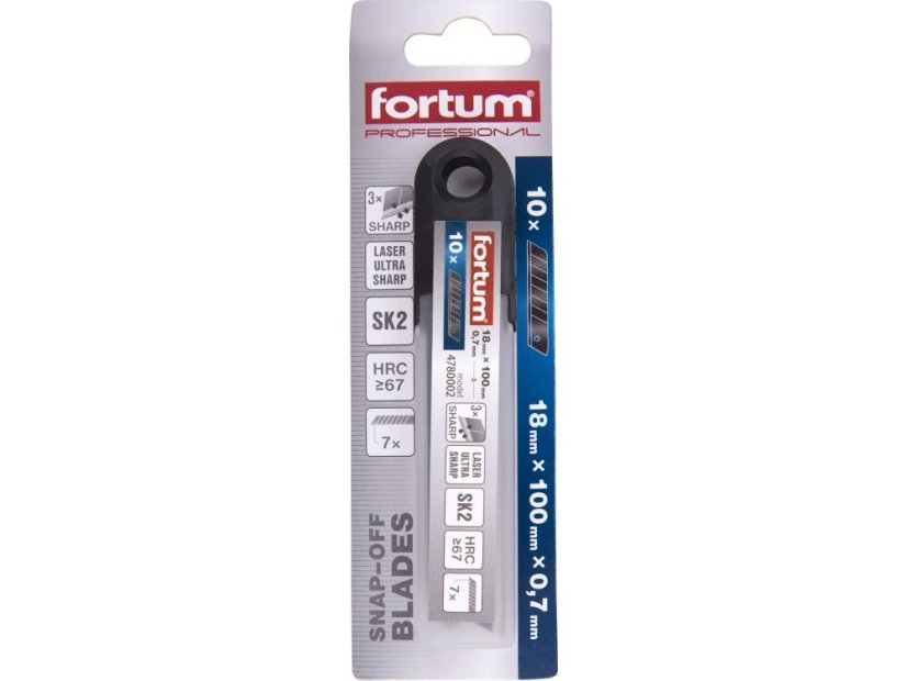 FORTUM 4780002 břity ulamovací do nože, 18mm, 10ks, SK2