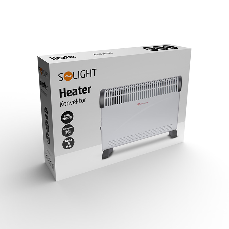 Solight KP08 horkovzdušný konvektor 2000W, ventilátor, nastavitelný termostat