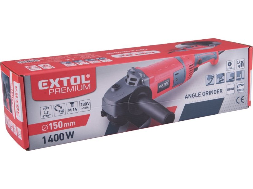 EXTOL PREMIUM 8892040 bruska úhlová, 150mm, 1400W