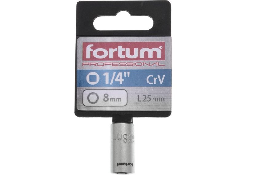 FORTUM 4701408 hlavice nástrčná 1/4", 8mm, L 25mm