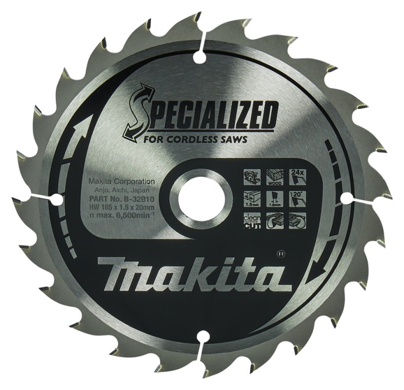 Makita B-32910 pilový kotouč 165x20, 24T =old B-09173 Makita B-32910 pilový kotouč 165x20, 24T =old B-09173