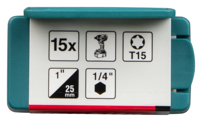 Makita E-25943 torzní bit T15 Impact Premier (C-form) 25mm 15 ks