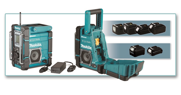 Makita DMR301 aku rádio s nabíječkou, DAB, Bluetooth, Li-ion CXT 10,8/12V,LXT14,4/18V Z