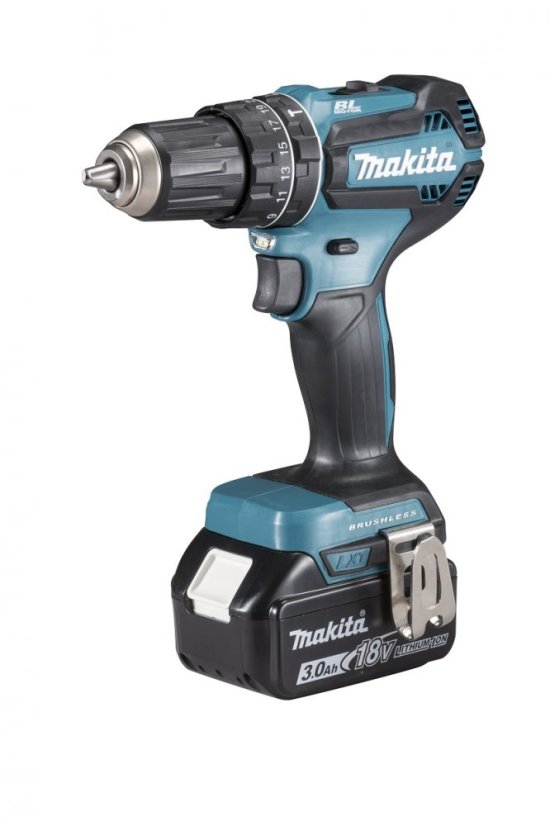 Makita DHP485RFJ aku bezuhlíková příklepová vrtačka Li-ion 18V/3,0 Ah v systaineru