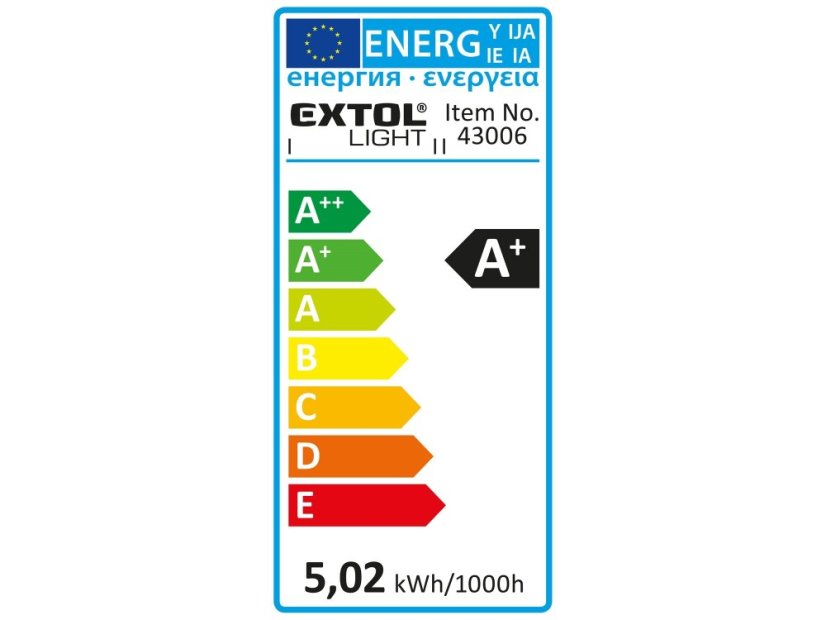 EXTOL LIGHT 43006 žárovka LED mini, 5W, 410lm, E27, teplá bílá