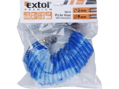 EXTOL PREMIUM 8865131 hadice vzduchová spirálová PU s mosaznými rychlospojkami, 1/4", vnitřní ?6mm, L 5m