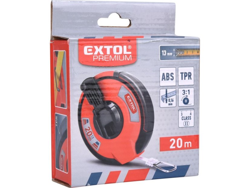 EXTOL PREMIUM 8821092 pásmo ocelové, 20m,š. pásku 13mm