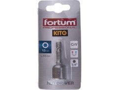 FORTUM 4741613 klíč nástrčný magnetický 1/4" stopka, 13x48mm, CrV