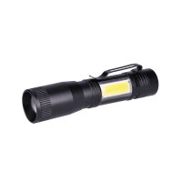 Solight WL115 LED kovová svítlna 3W + COB, 150 + 60lm, AA, černá
