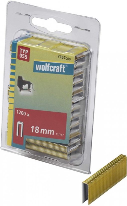 Wolfcraft úzké sponky do sponkovačky výška 18 mm 1200 ks 7167000