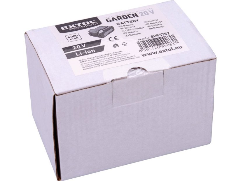EXTOL PREMIUM 8895782 baterie akumulátorová GARDEN20V, 20V Li-ion, 4000mAh
