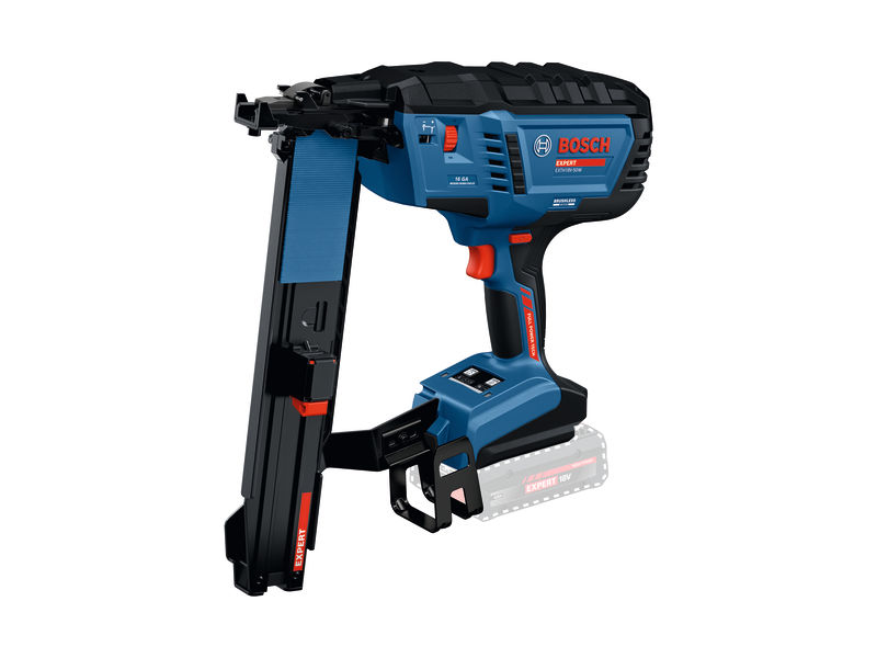 Akumulátorová sešívačka na dřevo Bosch EXTH18V-50M s 18V baterií.