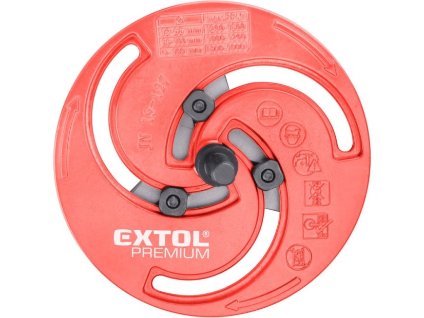EXTOL PREMIUM vrták/korunka vykružovací nastavitelná, O19-127mm, stopka O9mm