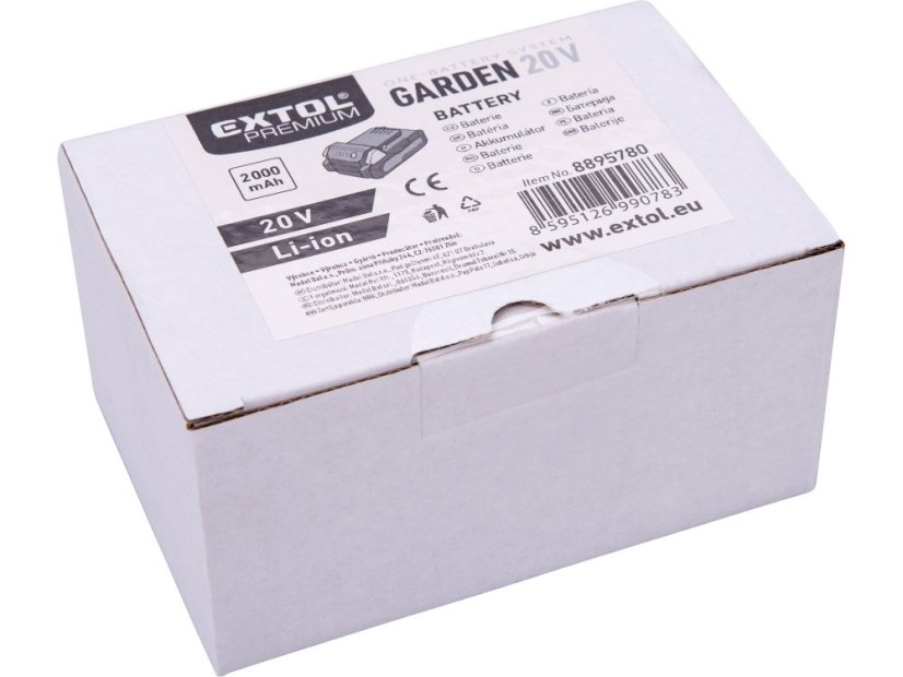 EXTOL PREMIUM 8895780 baterie akumulátorová GARDEN20V, 20V Li-ion, 2000mAh