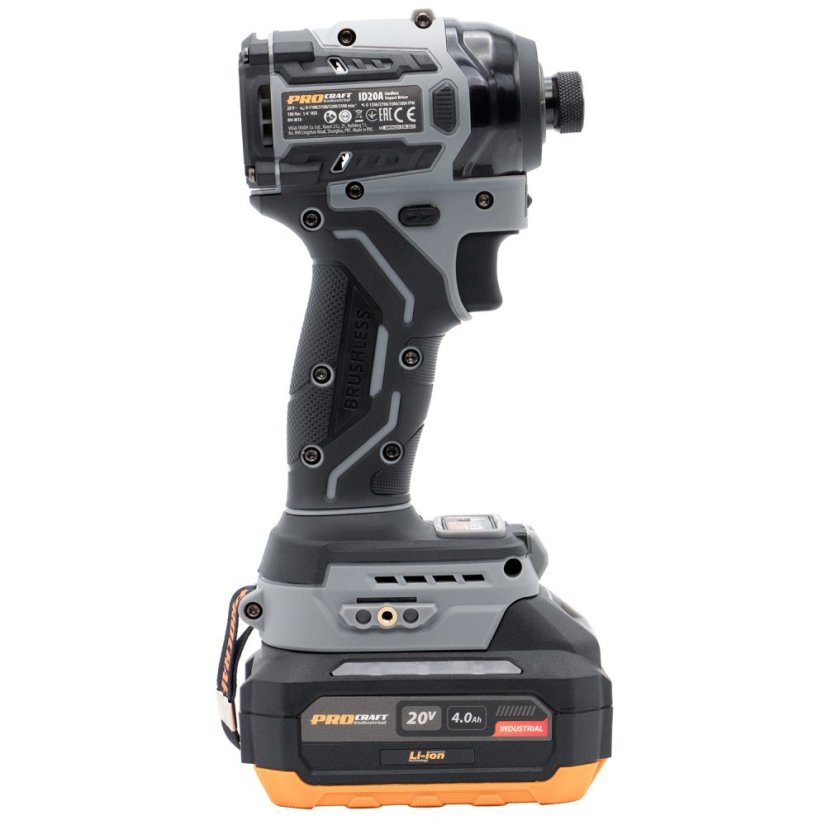 Procraft Industrial ID20A-1b aku rázový utahovák 1/4" 180 Nm 20 V 1x4Ah