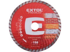 EXTOL PREMIUM 108753 kotouč diamantový řezný, turbo - suché i mokré řezání, O 150x22,2x2,3mm