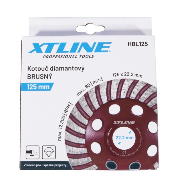 XTline HBL125 kotouč diamantový  brusný 125x22,2mm