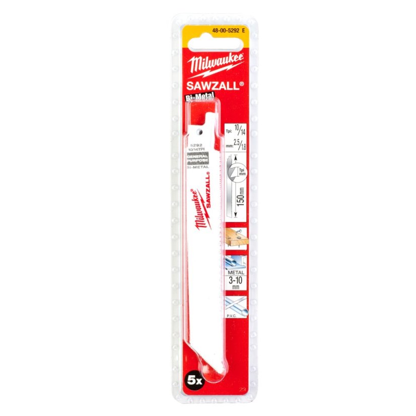 Milwaukee 150x10/14T pilový plátek do ocasky 5 ks 48475292