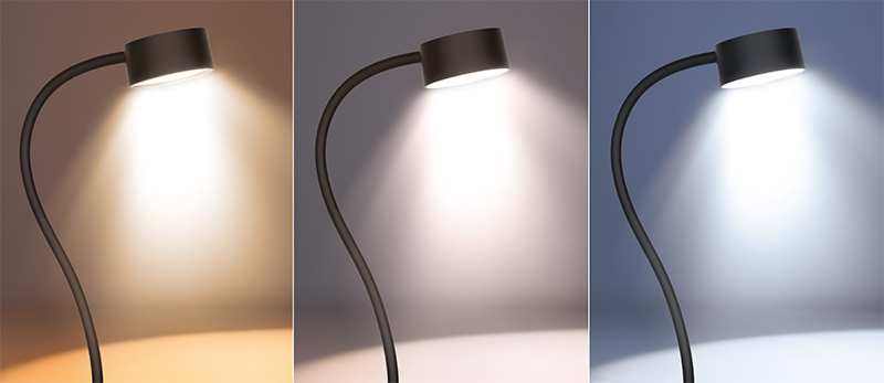 Solight WO3001-B LED stolní nabíjecí lampička, 2W, 210lm, 3CCT, černá, clip