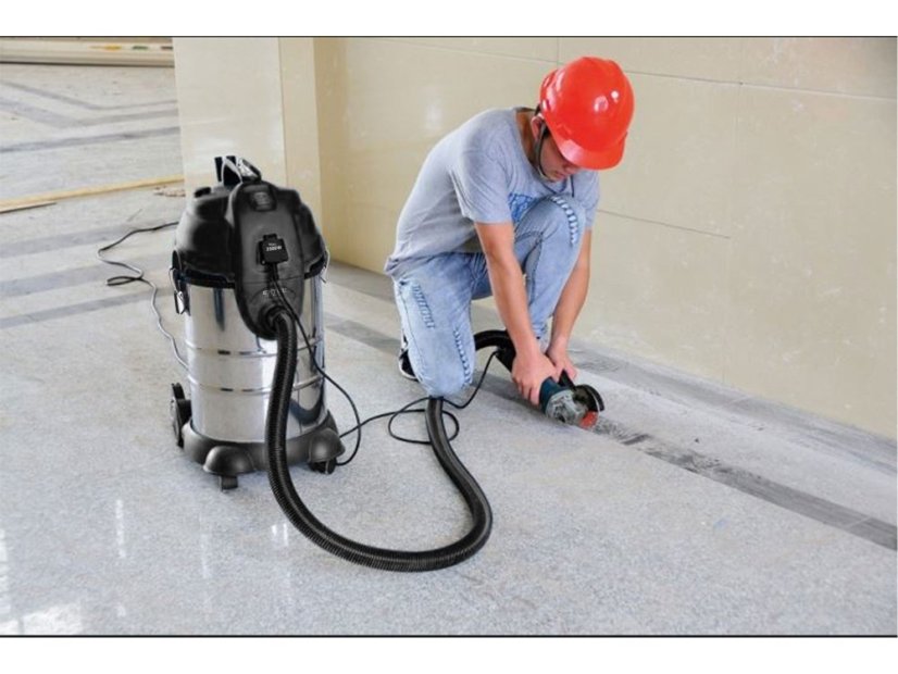 EXTOL PREMIUM 8895800 vysavač dílenský, multifunkční se zásuvkou a funkcí čištění filtru, 30l, 6m kabel, 3m hadice, 1400W