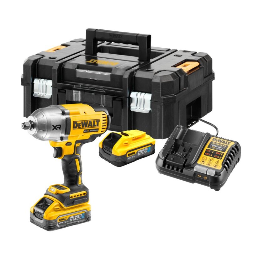 DeWalt DCF900H2T-QW 18V rázový utahovák 1 355 Nm, 2 x aku POWERSTACK 5.0 Ah v kufru Tstak