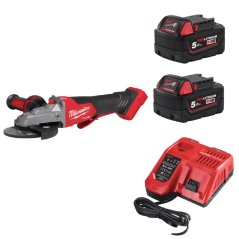 Milwaukee ELVINSET26 M18 FSAGF125XPDB aku úhlová bruska + 2x 5Ah M18B5