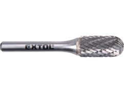 EXTOL INDUSTRIAL 8703725 fréza karbidová, válcová s kulovým čelem, pr.12x25mm/stopka 6mm,sek střední (double-cut)
