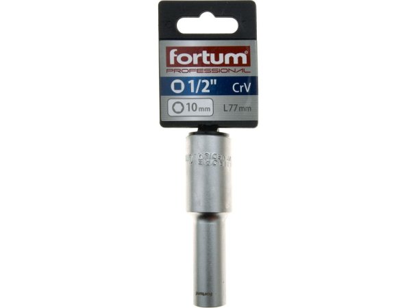 FORTUM 4700510 hlavice nástrčná prodloužená 1/2", 10mm, L 77mm