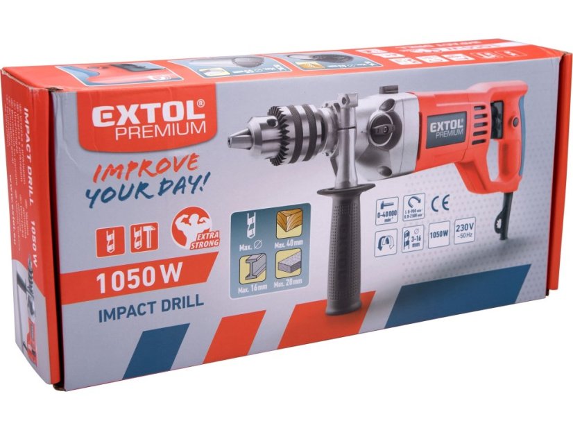EXTOL PREMIUM 8890040 vrtačka s příklepem, 1050W