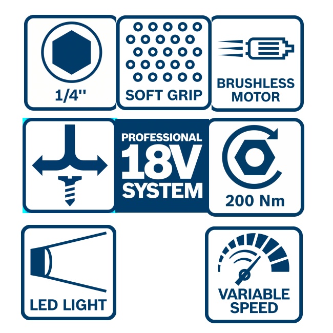 Bosch GDR 18V-200 akumulátorový rázový utahovák bez aku