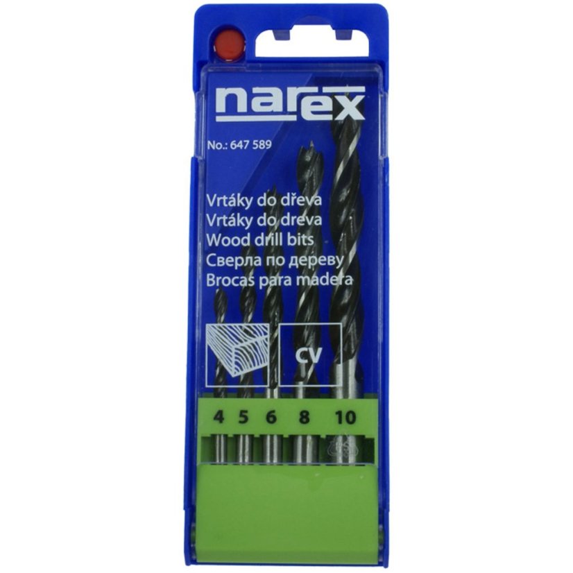 NAREX 00647589 5-SET WOOD - Sada vrtáků do dřeva