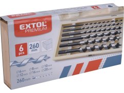 EXTOL PREMIUM 8801290 vrtáky hadovité do dřeva, sada 6ks, O 6-20x260mm