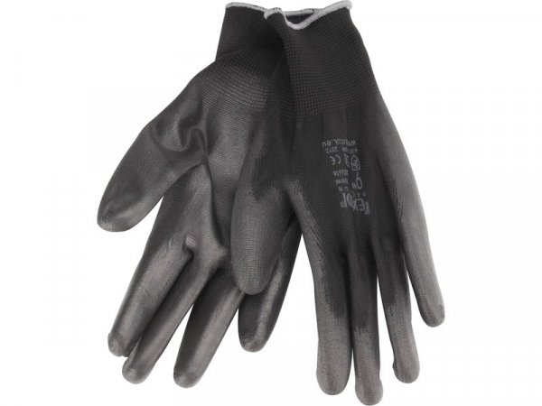 EXTOL PREMIUM 8856637 rukavice z polyesteru polomáčené v PU, černé, velikost 10"