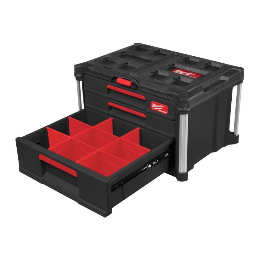 Milwaukee PACKOUT™ box na nářadí se 4 zásuvkami - Packout 2 + 1 Drawer Tool Box 4932493190