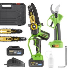 Procraft SPKA32Li/ES22Libb sada aku ruční pilka PKA32Li a nůžky na větve ES22Libb 20V 1x4Ah