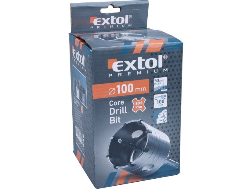 EXTOL PREMIUM 8801966 vrták SDS PLUS do zdiva korunkový, O 100mm x 110mm, M16