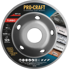 Procraft WT125 diamantový brusný kotouč turbo 125mm