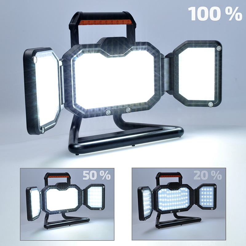 Solight WM-30W-RE LED reflektor 30W, přenosný, nabíjecí, 3000lm, oranžovo-černý