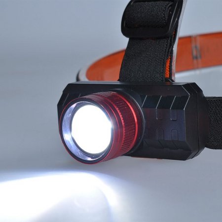 Solight WN36 LED čelová nabíjecí svítilna, 3W,150lm, zoom, Li-ion, USB