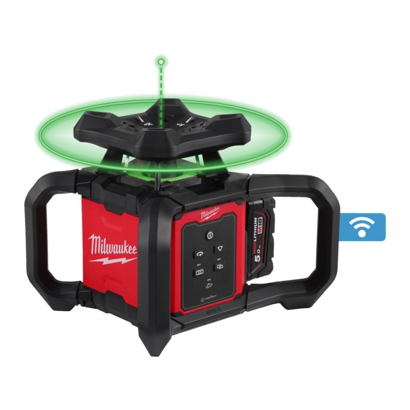 Milwaukee M18™ horizontální/vertikální rotační zelený laser 300 m s ONE-KEY™ 4933493194