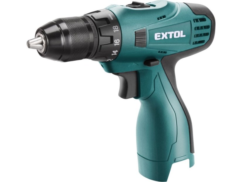 EXTOL INDUSTRIAL 8791151T vrtací šroubovák aku, 16,6V MAX Li-ion (2x), bez baterie a nabíječky