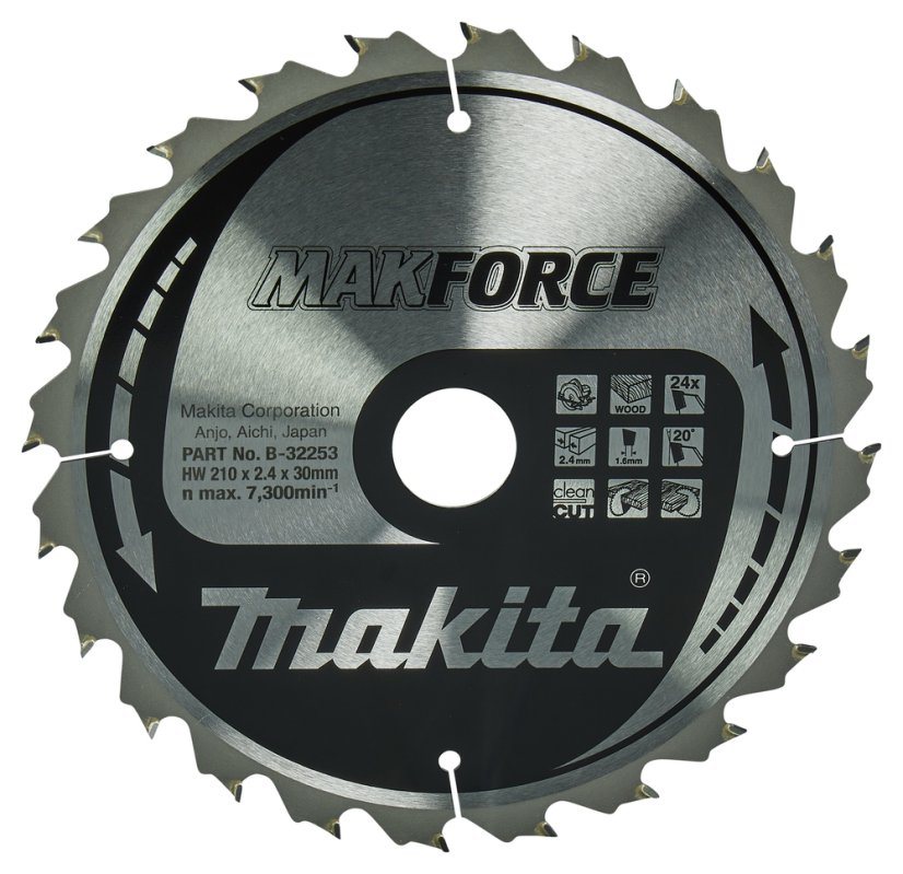 Makita B-32253 kotouč pilový dřevo MAKFORCE 210x2.4x30mm 24Z