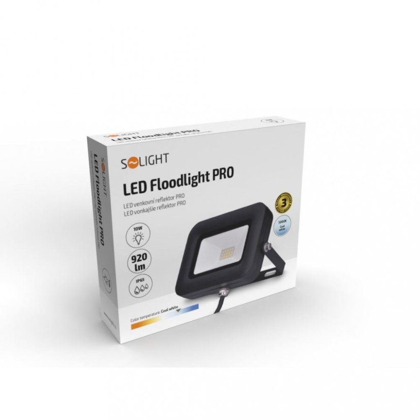 Solight WM-10W-L LED reflektor PRO, 10W, 920lm, 5000K, IP65