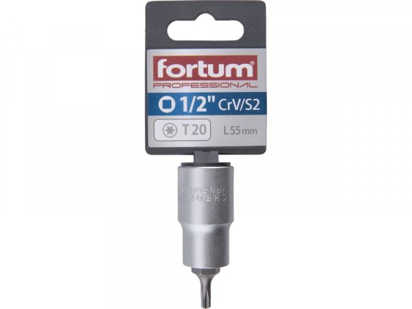 FORTUM 4700720 hlavice zástrčná 1/2" hrot TORX, T20, L 55mm