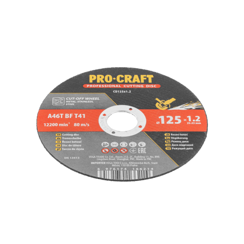 Procraft CD125x1.2b sada řezných kotoučů 125x1,2mm 10ks